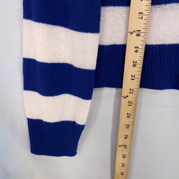 Rag & Bone Cashmere Sweater Size XXS Oversized White And Blue Stripe - Picture 9 of 10